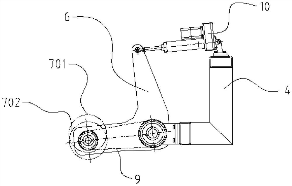 Transmission device for driving segmented floatable rollers