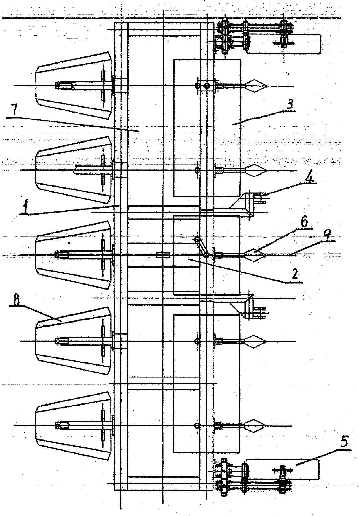 Ridge and platform subsoiling and stubble formation ridge soil preparation machine