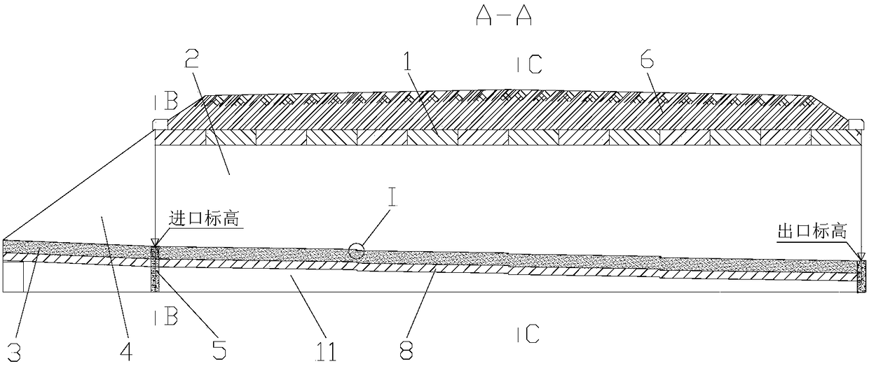 A curved U-shaped culvert structure