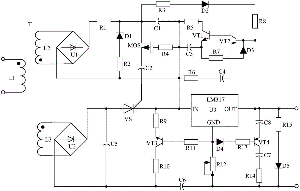 Adjustable voltage-stabilized driving power source for LED