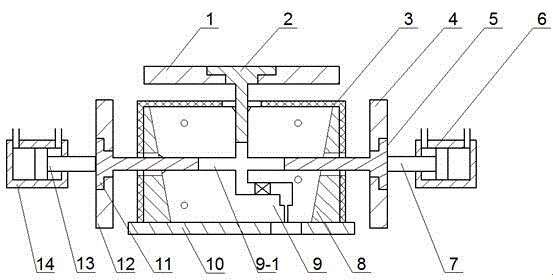 Multi-directional composite multi-channel screw extrusion die for metal blank