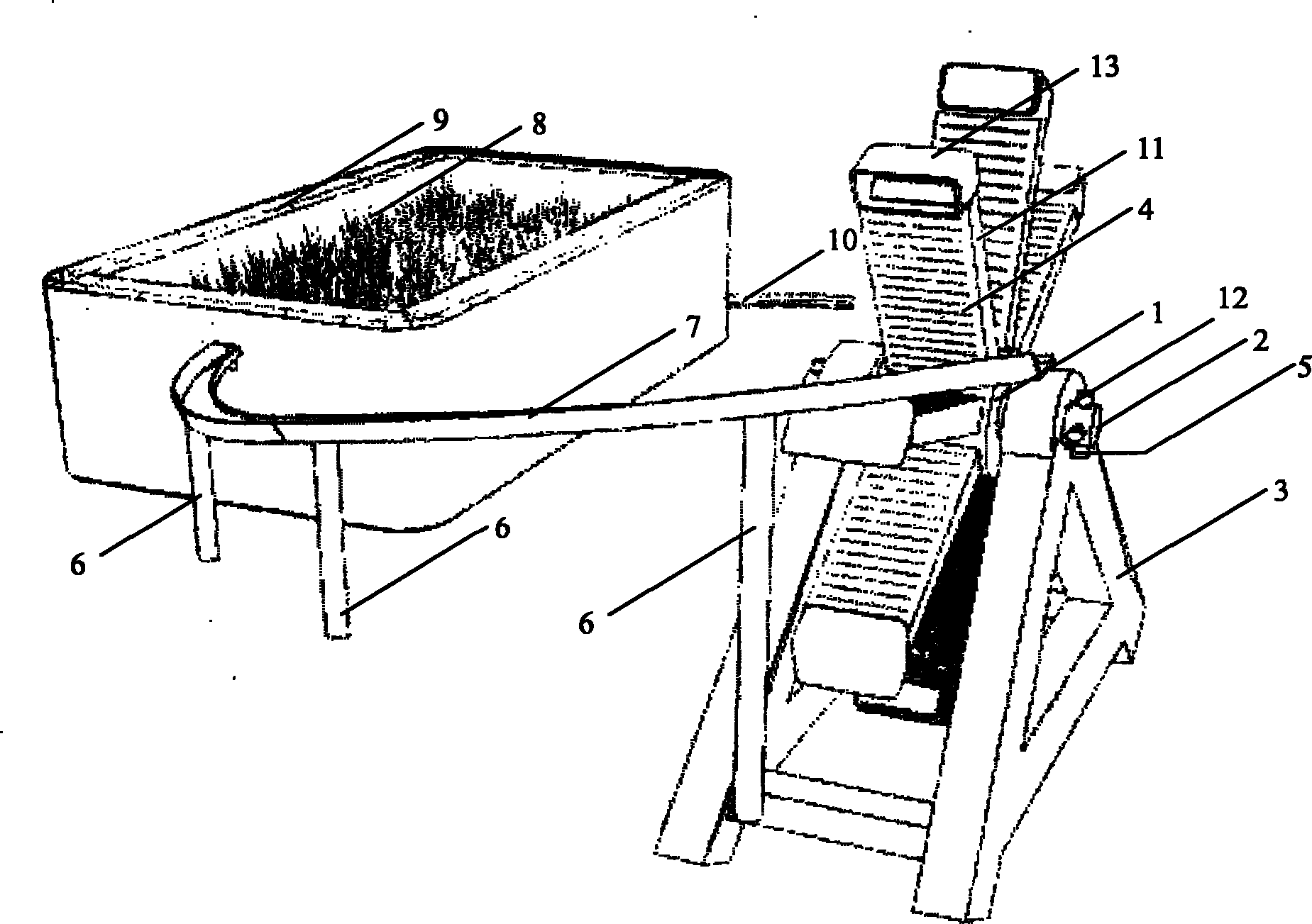 Automatic suction and ecological treatment system for polluted bottom sediments of rivers