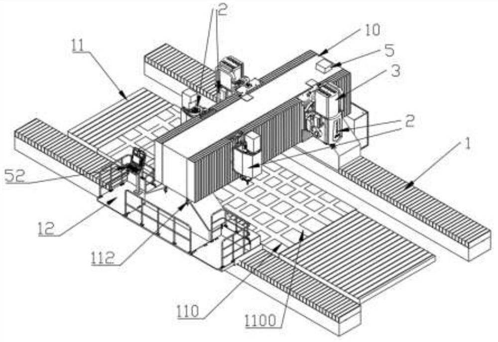 A multi-head moving gantry friction stir welding device