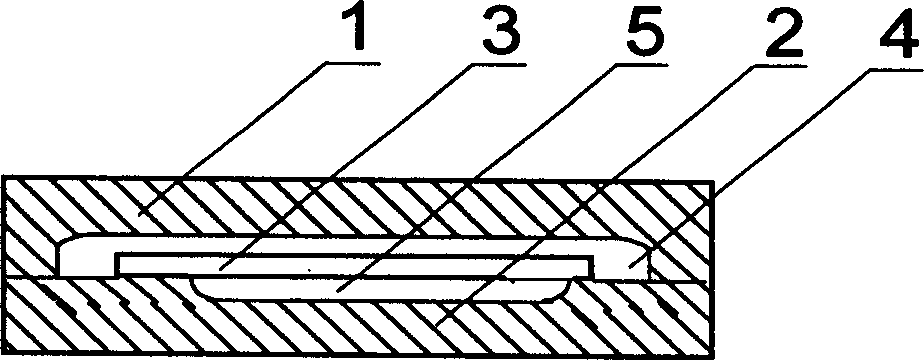 Monolithic sheet style quartz crystal frequency device and production thereof