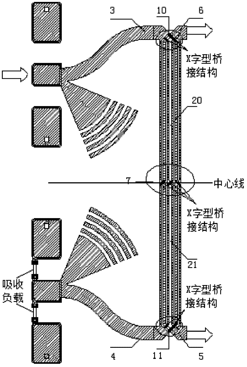 Symmetrical Lange bridge with non-staggered bridge arms