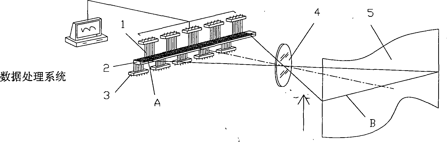 Optical fiber line array digital element, device and imaging method thereof