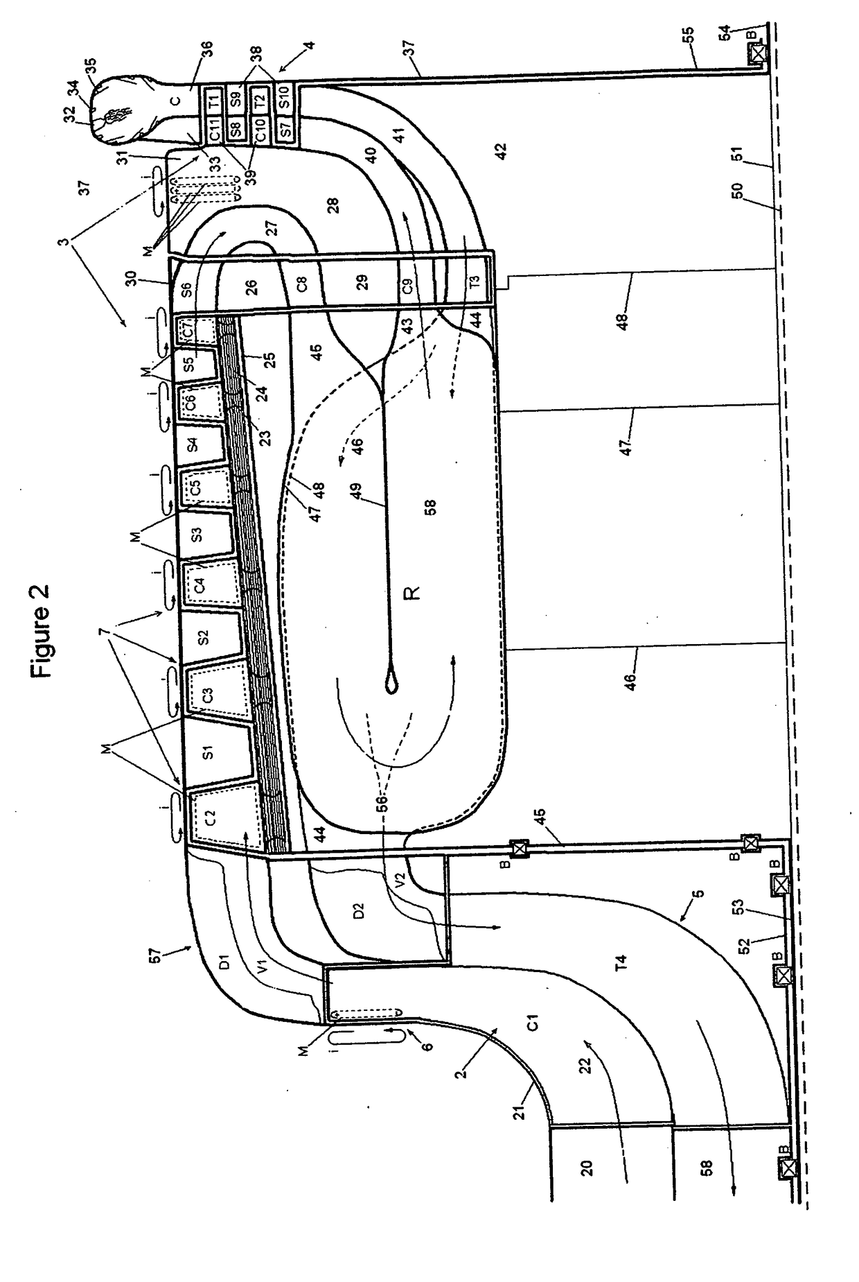 Flywheel with Inner Turbine, Intermediate Compressor, and Outer Array of Magnets