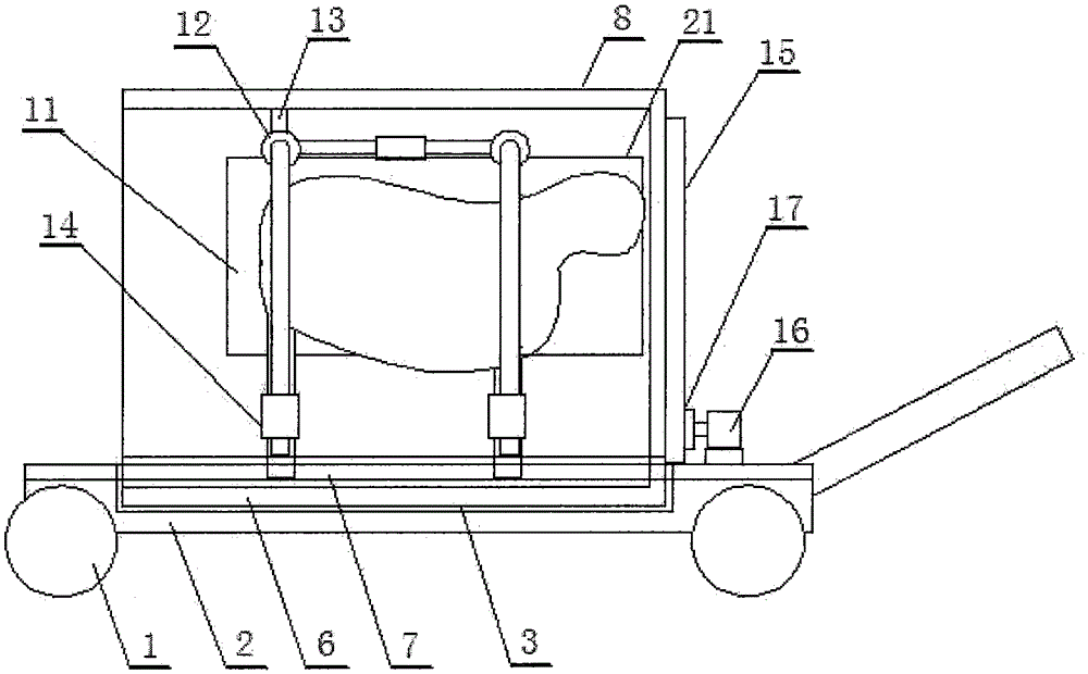 Trolley special for cow hoof trimming