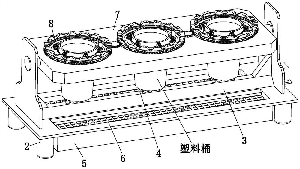 A centralized cleaning device for trash cans