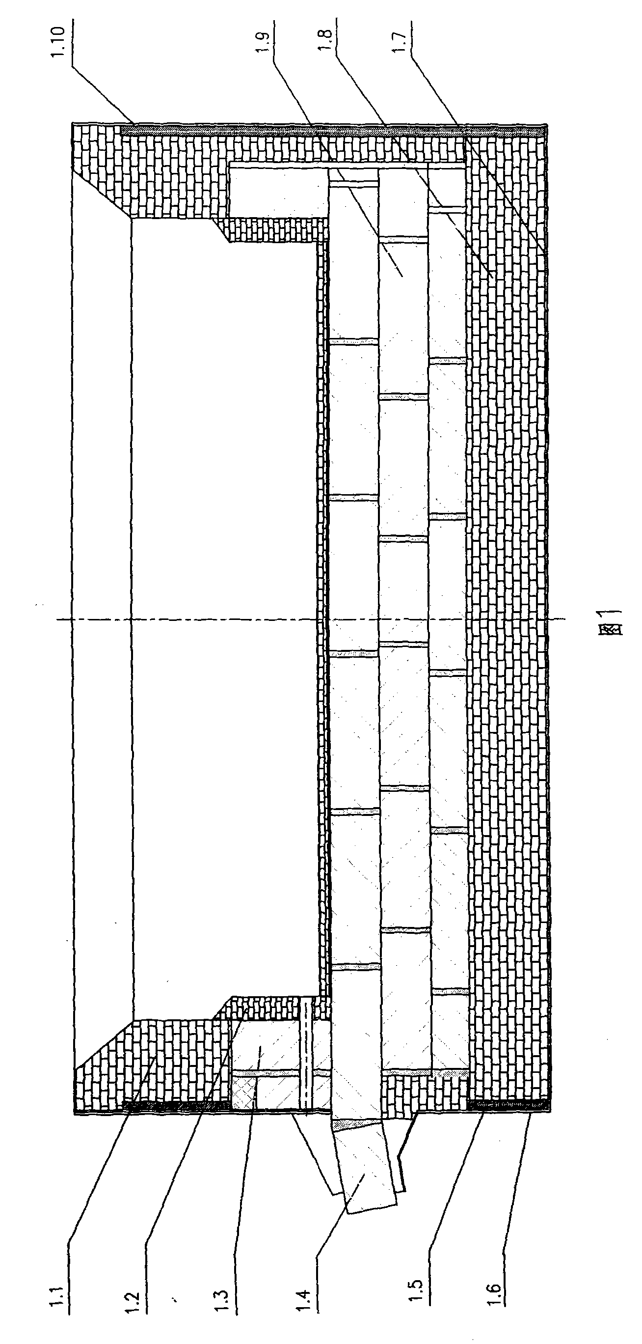 Manganese-rich slag electric furnace mounted with condensation lining