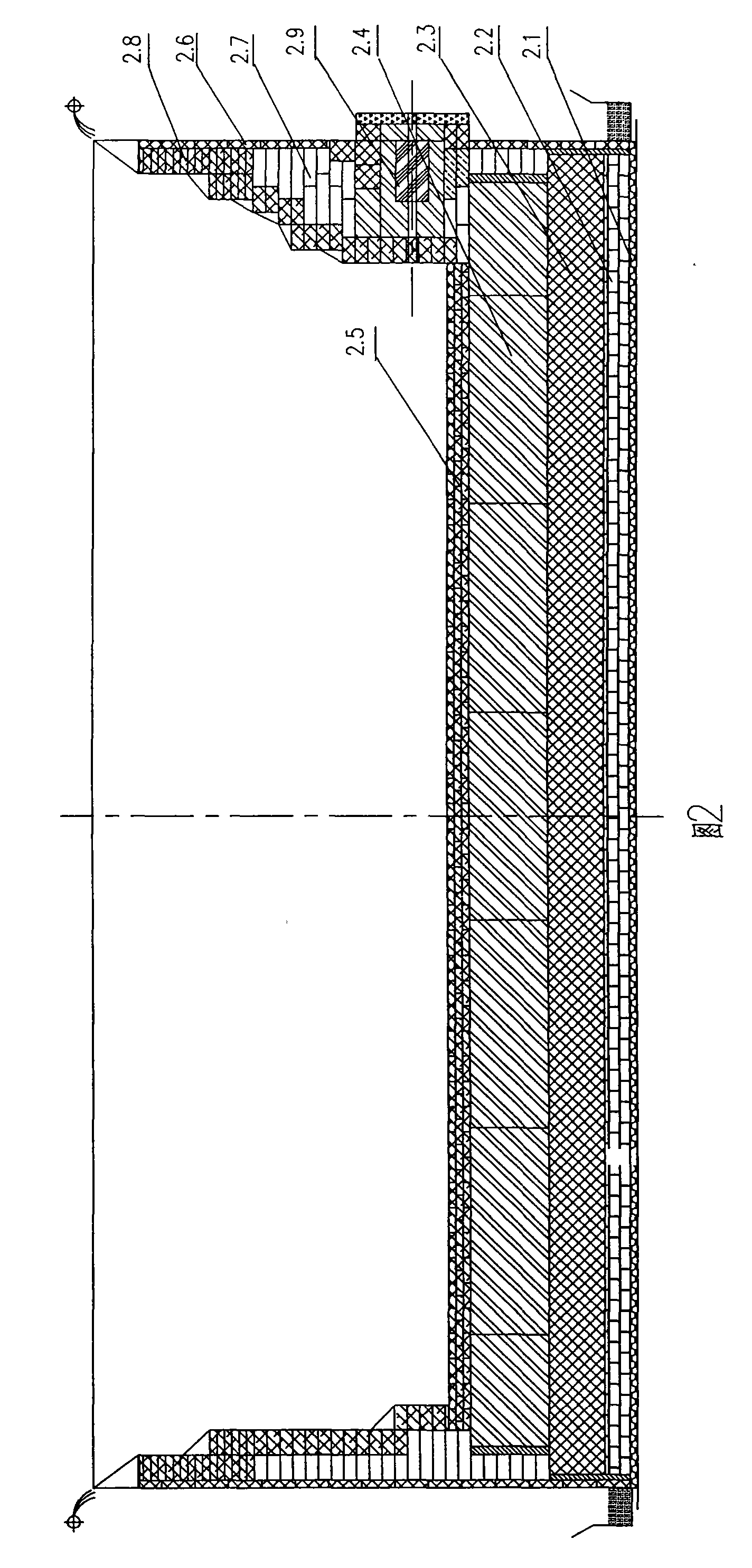 Manganese-rich slag electric furnace mounted with condensation lining