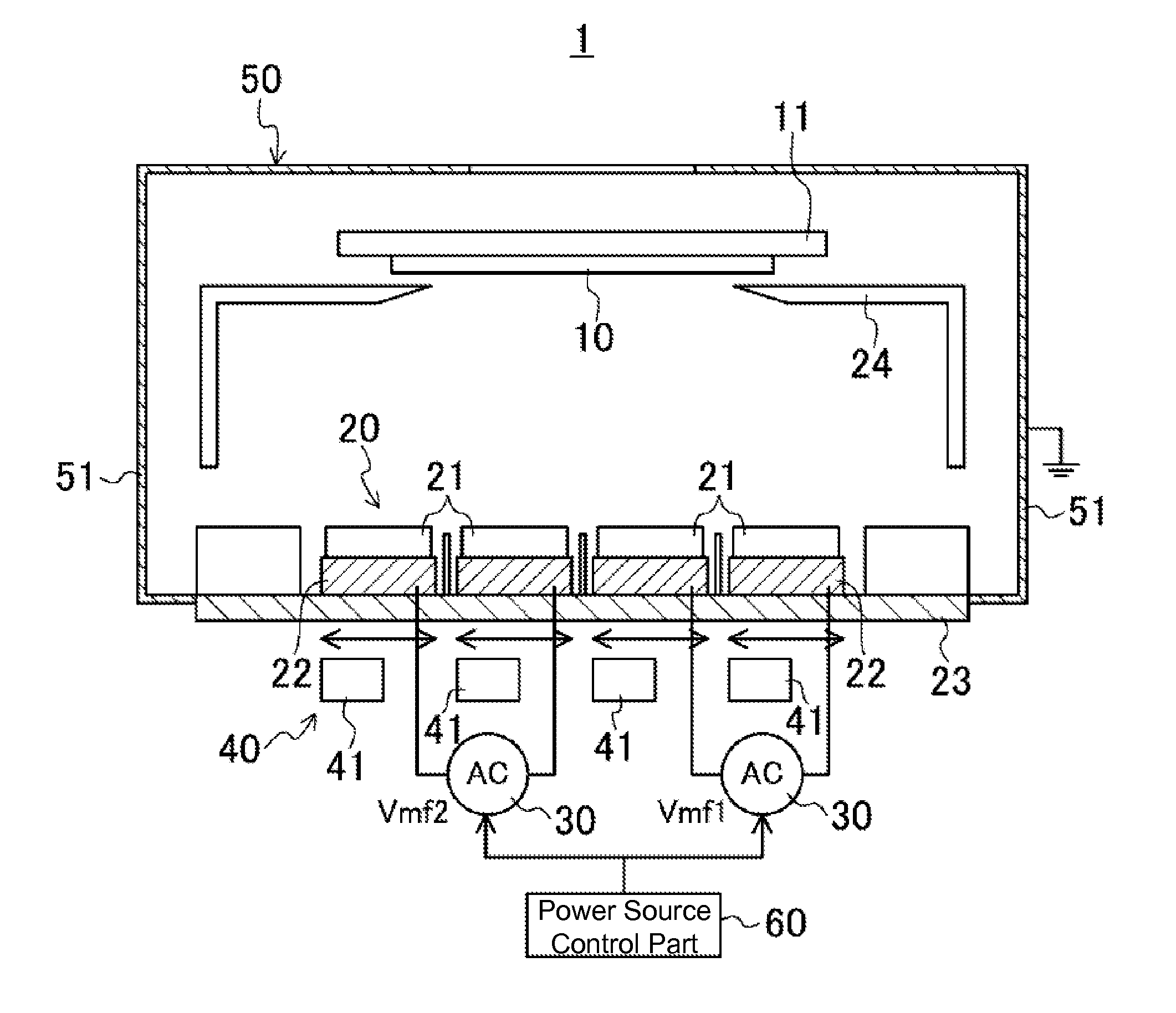 Magnetron sputtering device, method for controlling magnetron sputtering device, and film forming method