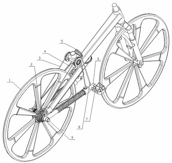 Up-and-down reciprocating type bicycle and rickshaw transmission mechanism