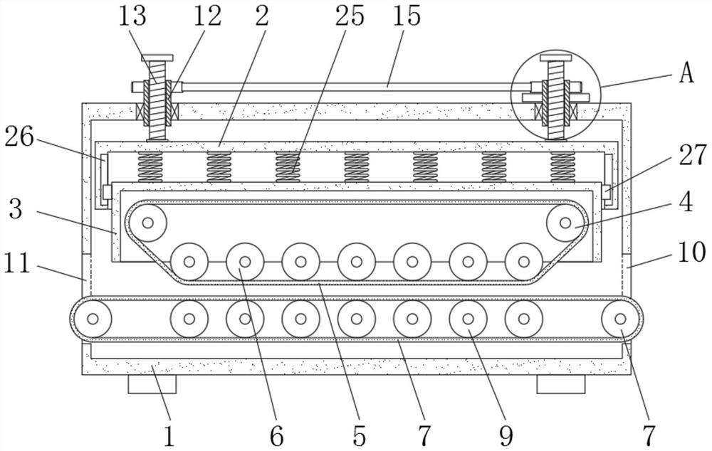 Tab flattening device with simple and convenient operation for lithium ion battery production