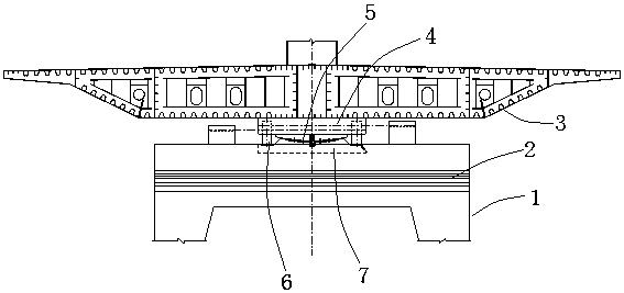 Wide cable-stayed pier beam consolidation construction method and system in pier top rotation construction