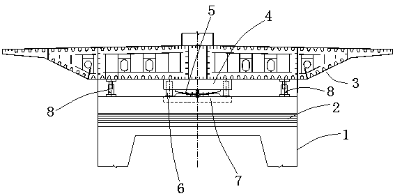 Wide cable-stayed pier beam consolidation construction method and system in pier top rotation construction