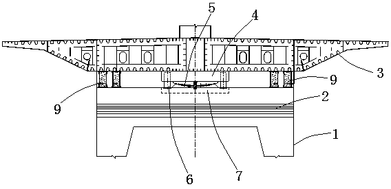 Wide cable-stayed pier beam consolidation construction method and system in pier top rotation construction