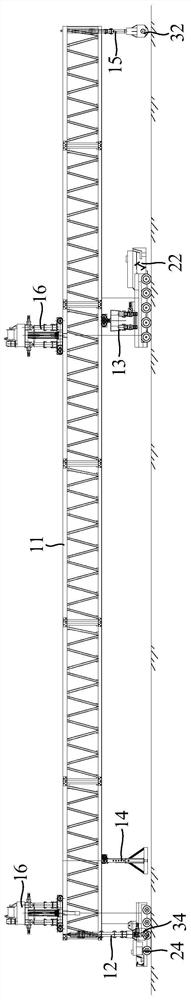 Bridge erecting machine transition system and bridge erecting machine transition method