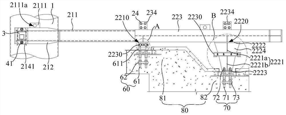 Immersed tube sinking device with adjustable distance