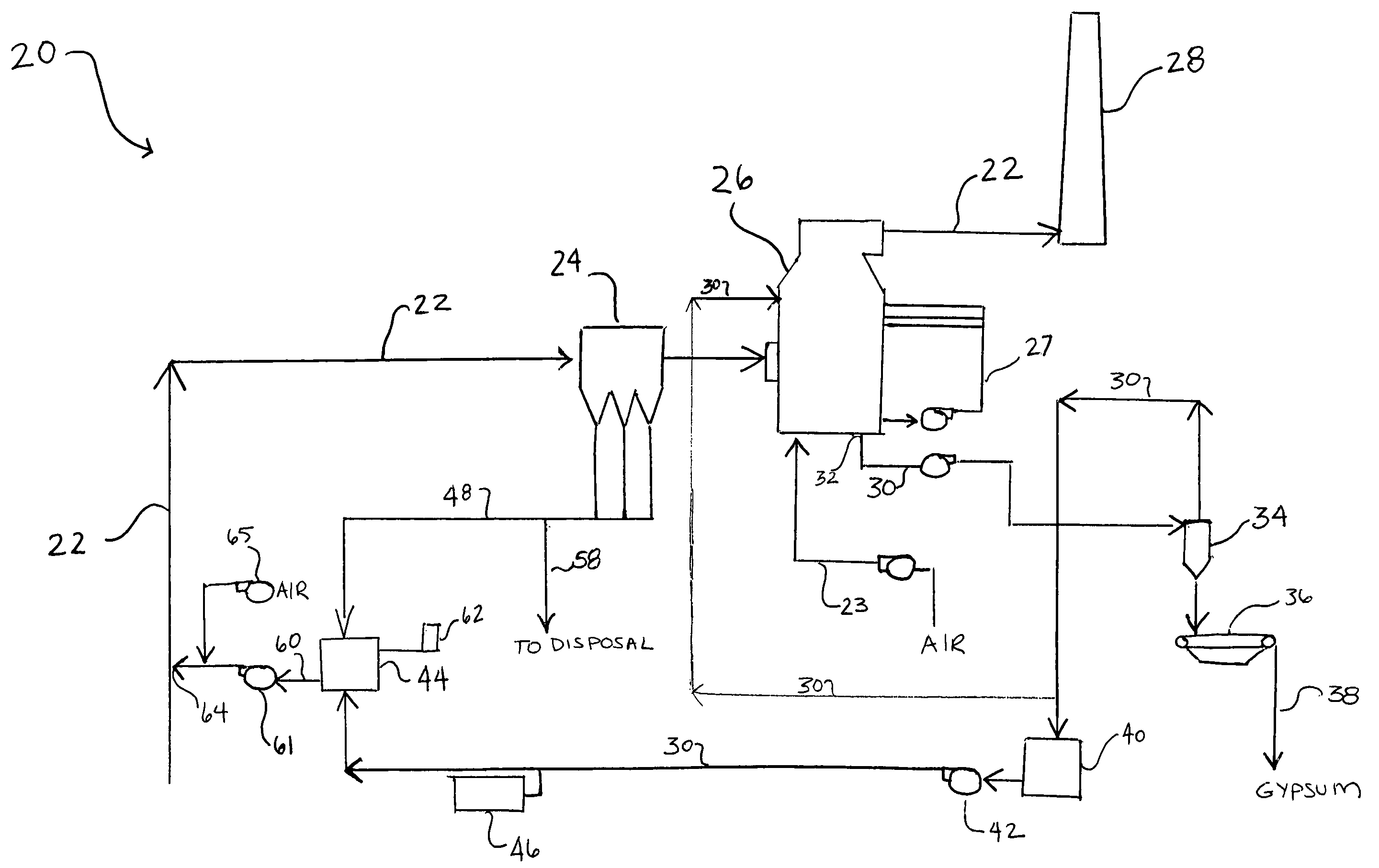 Reduced liquid discharge in wet flue gas desulfurization