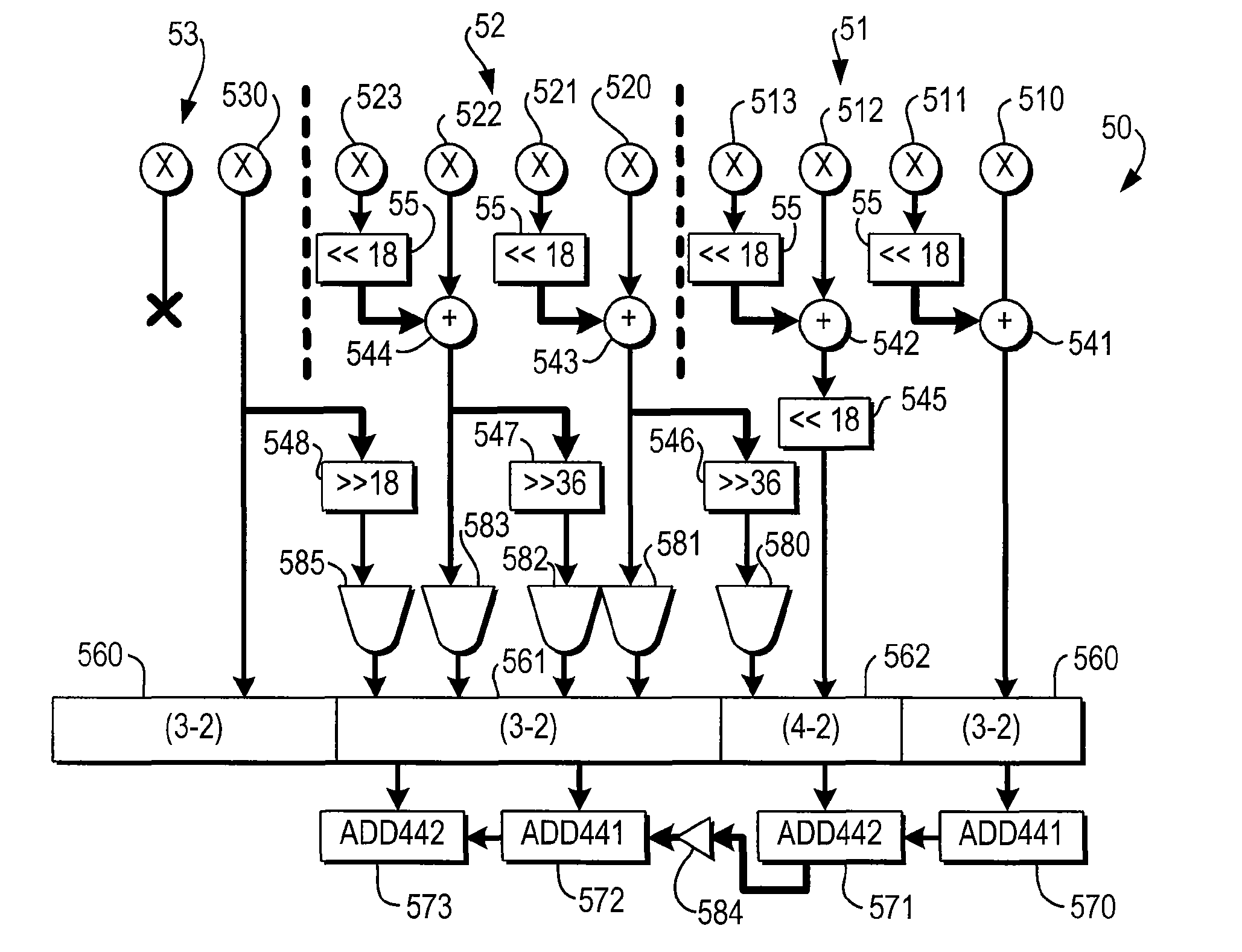 Large multiplier for programmable logic device