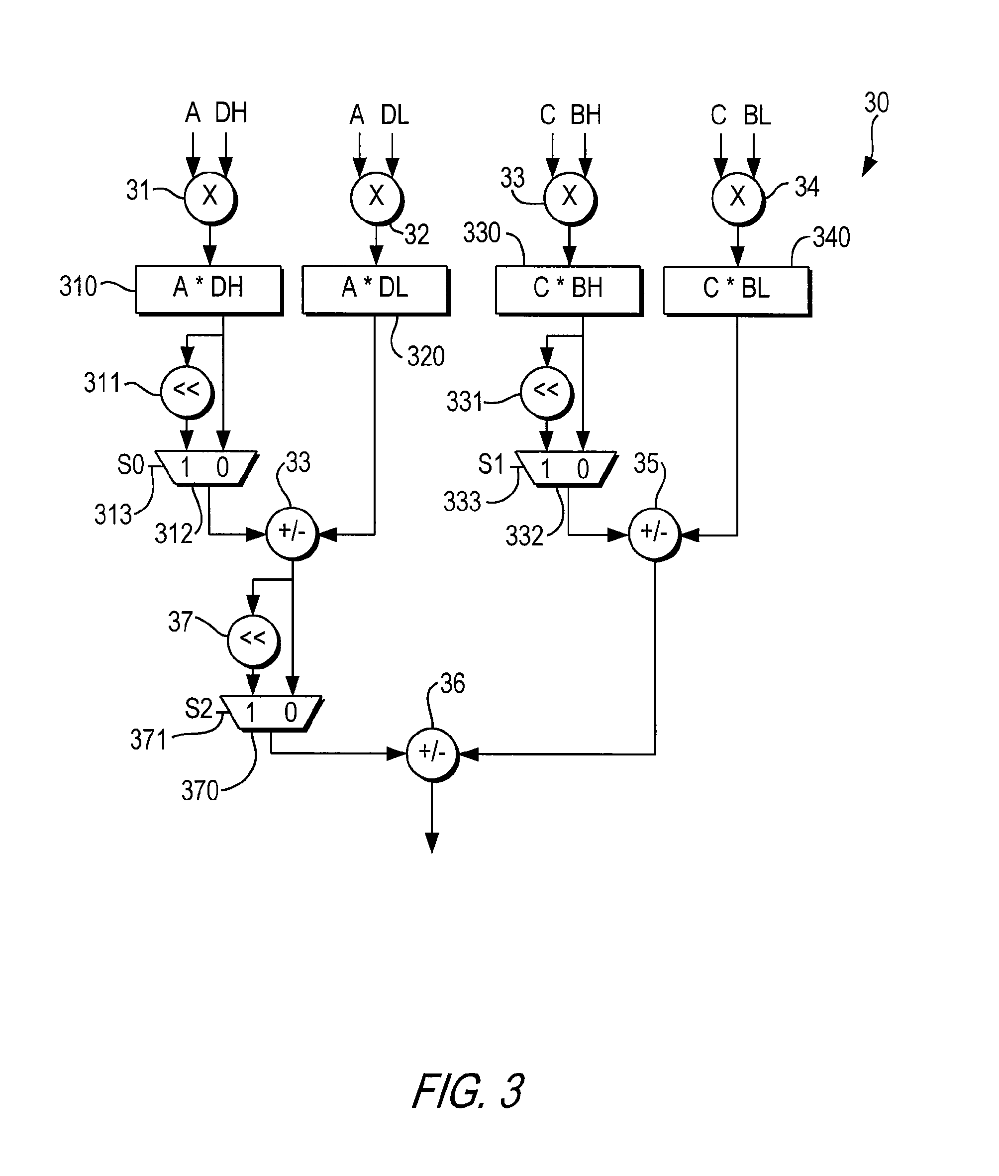 Large multiplier for programmable logic device