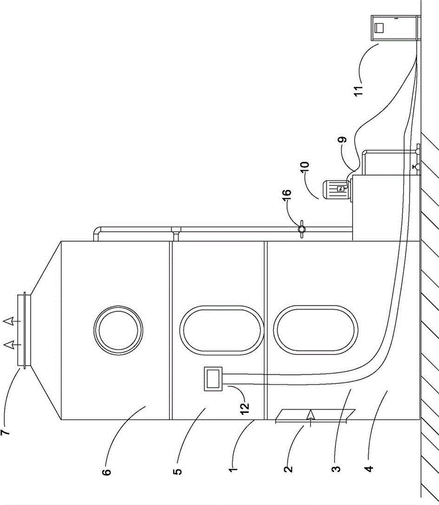 Micro-charge water spray waste gas treatment method