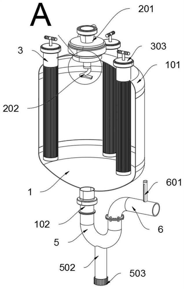 Wastewater drainage and purification device in the process of shampoo processing