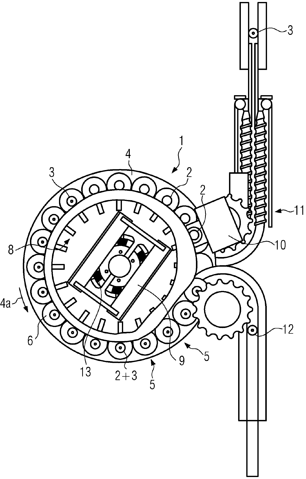 Method and device for labelling containers with stretch sleeves