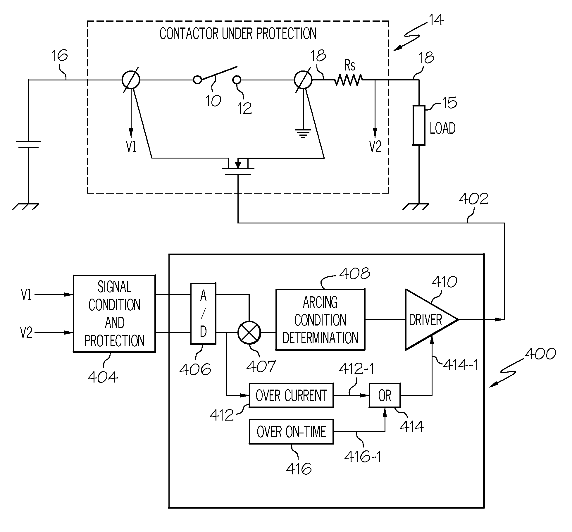 Hybrid high voltage DC contactor with arc energy diversion