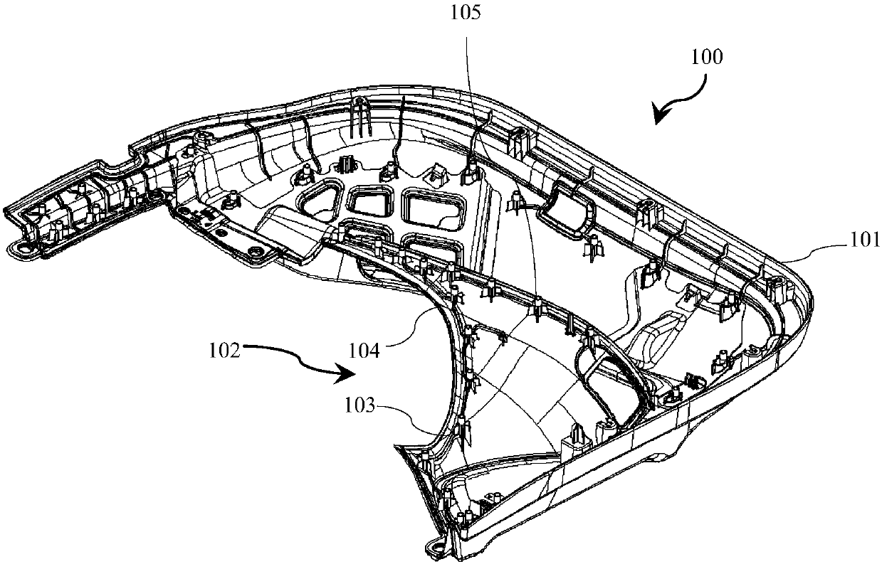 Door trim panel hemming device