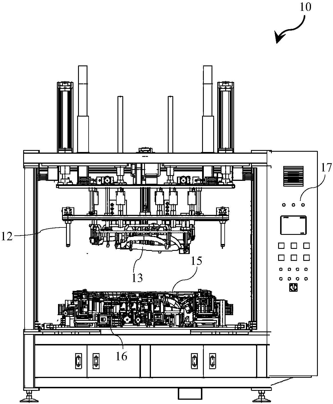 Door trim panel hemming device