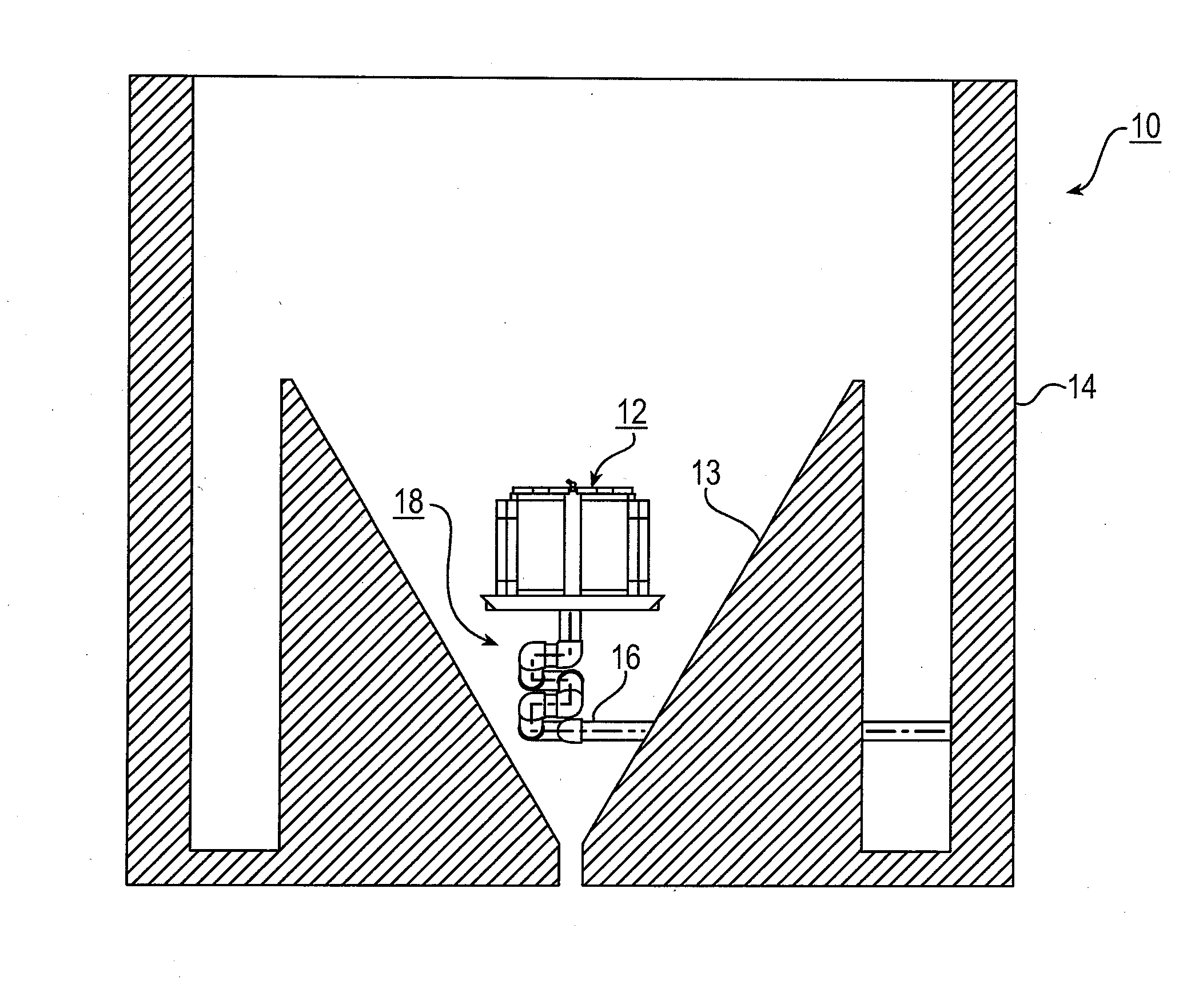 Foldable drain pipe for a decanter in a water treatment system