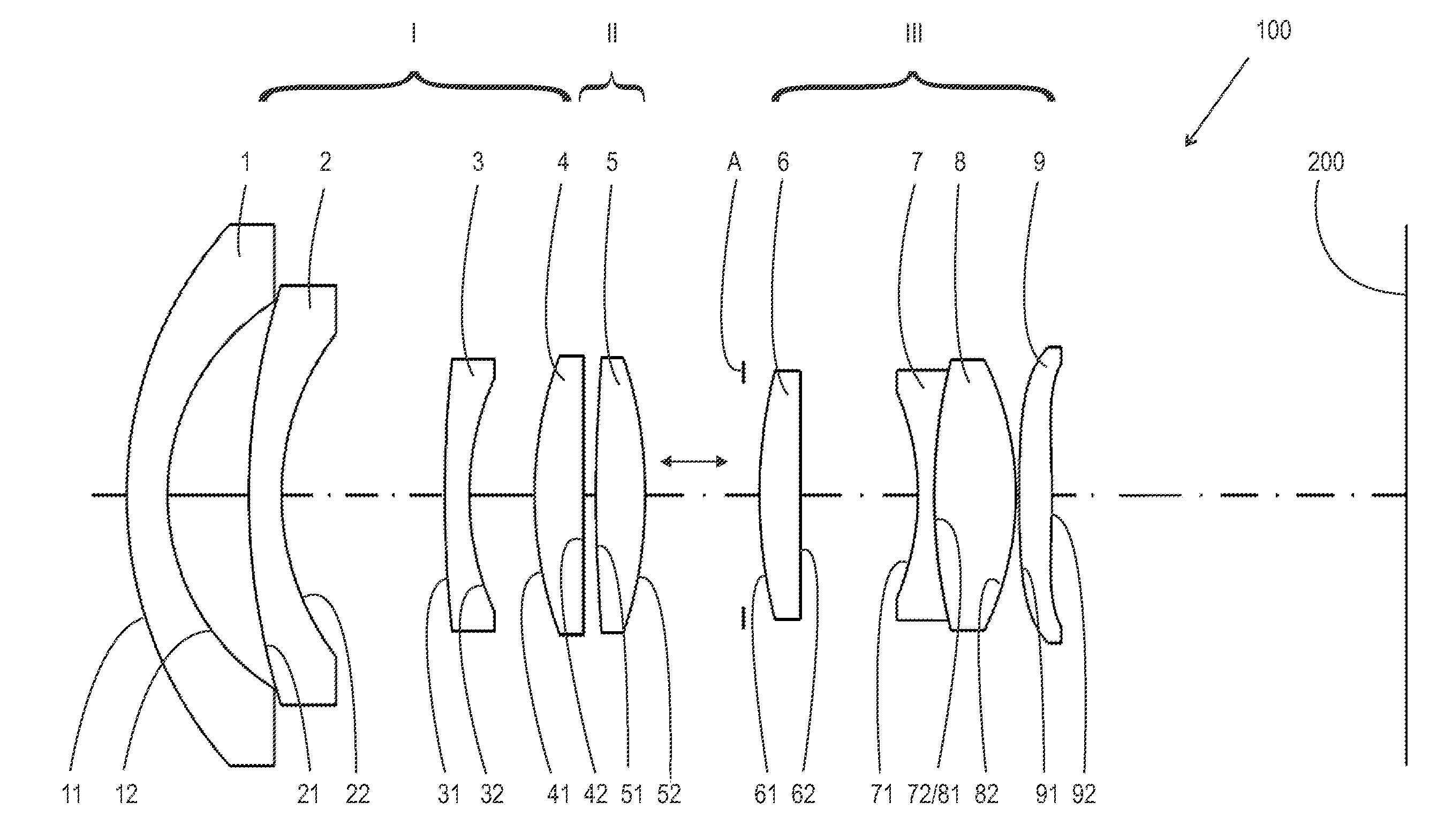 Photographic wide-angle lens system with internal focusing