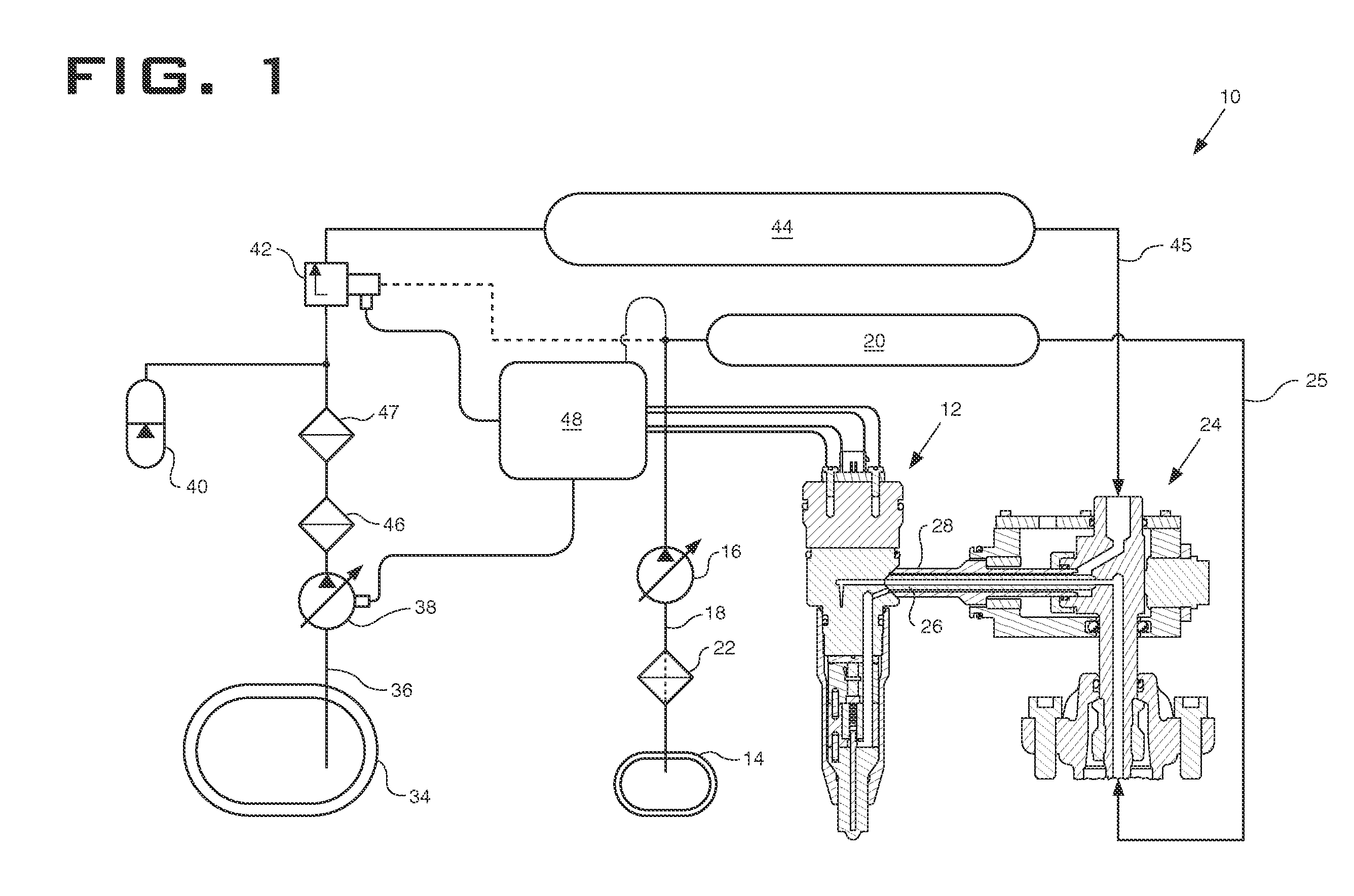 Dual fuel injector for a common rail system