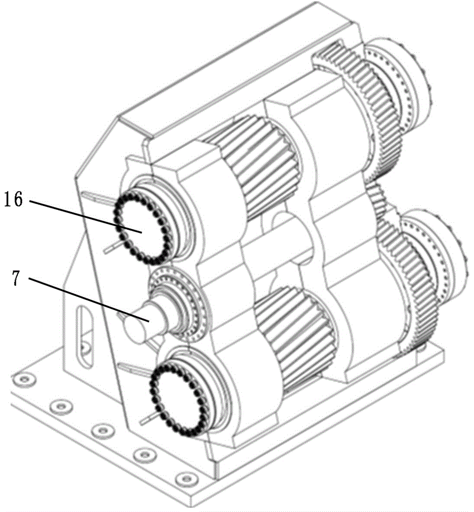 Single-input and double-output gear box and multi-point meshing gear driving system of ultra-large-sized mill