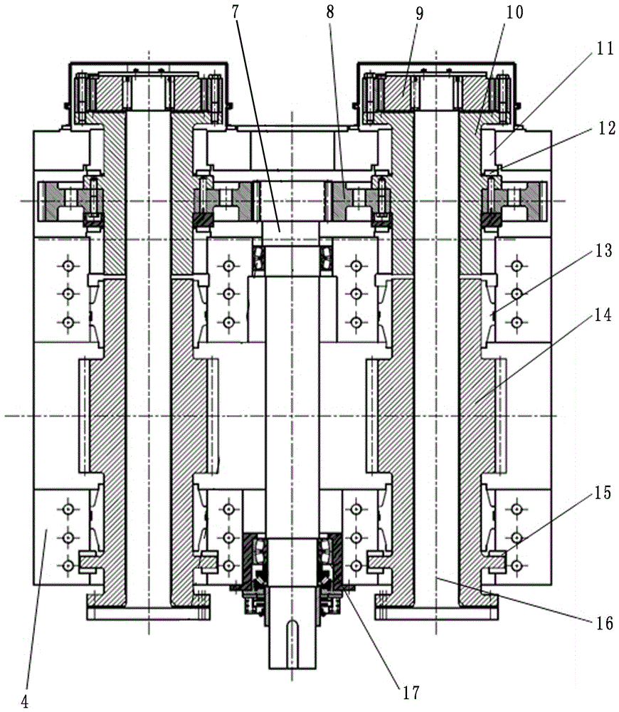 Single-input and double-output gear box and multi-point meshing gear driving system of ultra-large-sized mill