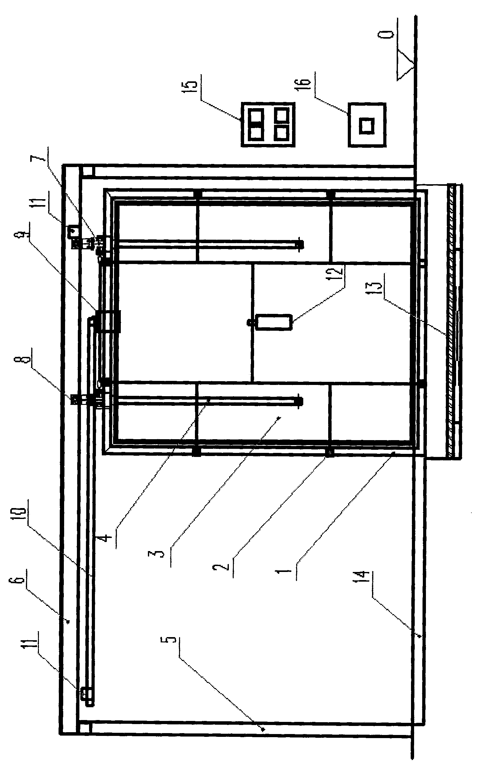 Fully automatic hanging arc guide rail two-dimensional electromagnetic shielding door