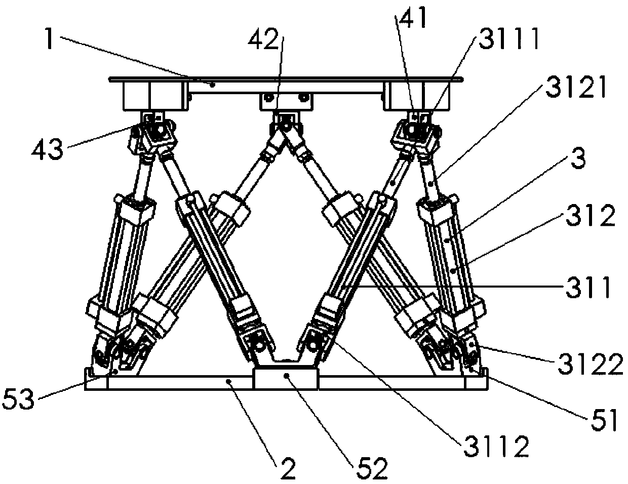 Six-degree-of-freedom platform based on digital hydraulic cylinders