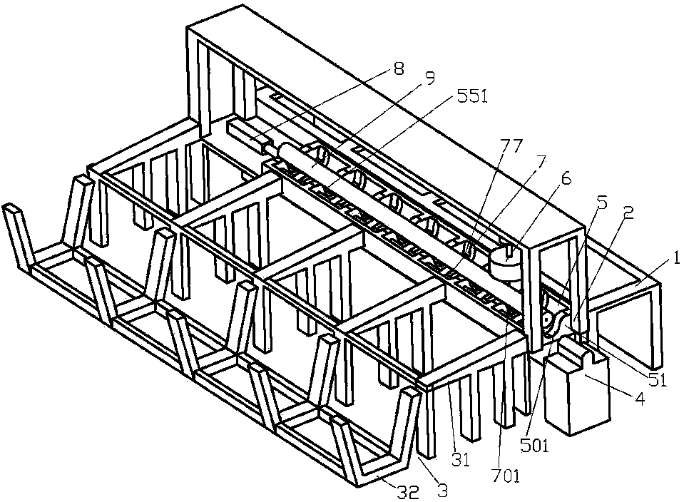 High-efficiency round steel central hole machining device