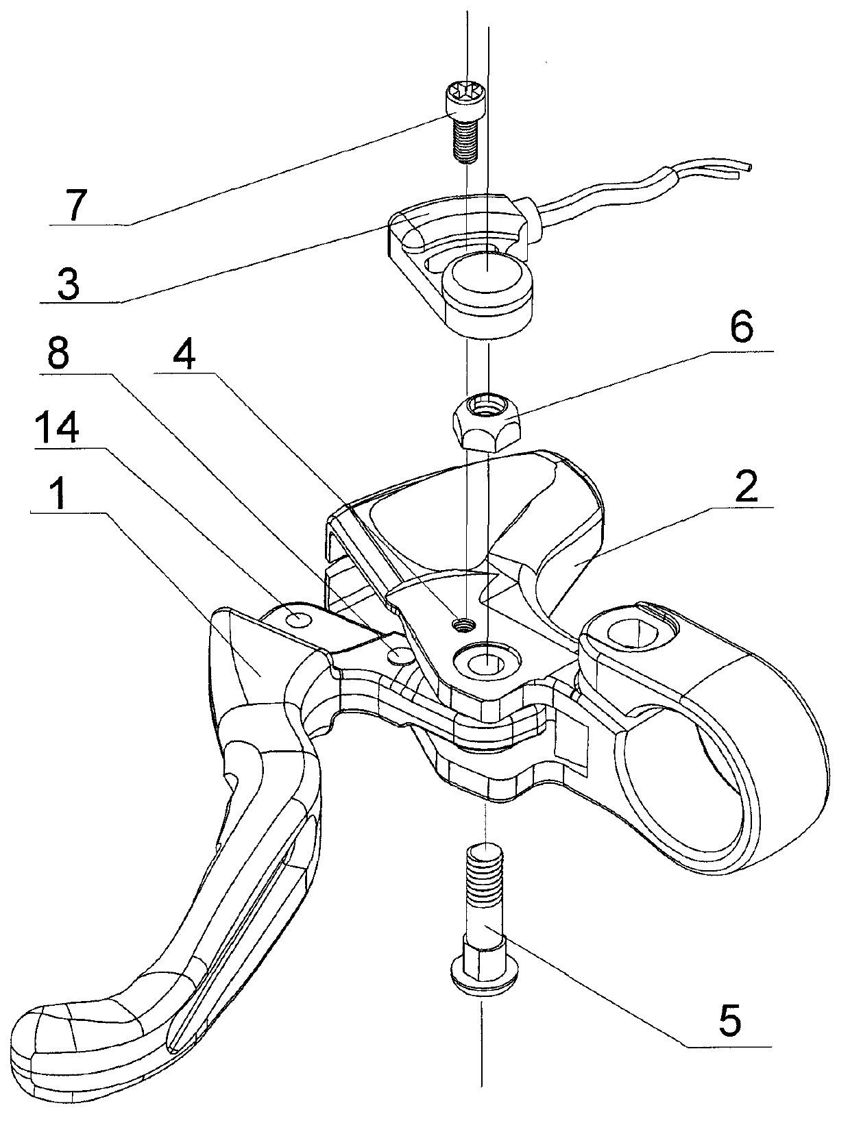 Adjustable brake handle with switch