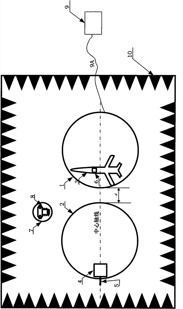 Lightning effect test device for dynamic airplane