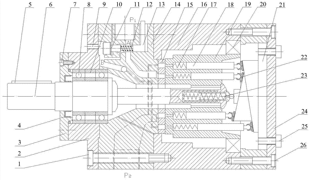 An Adjustable and Balanced Bilateral Drive Axial Piston Motor