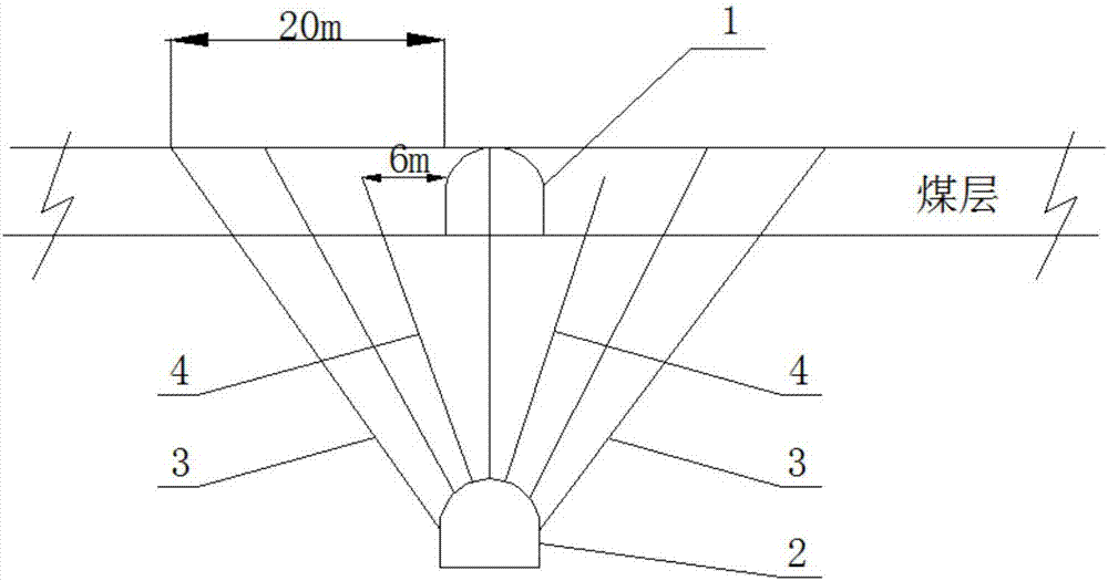 Efficient blasting relieved drainage method for covered roadway on low-permeability high-gas coal bed