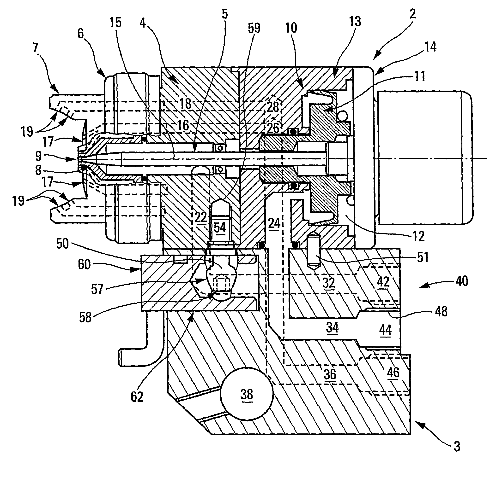 Automated spray gun fitted with a spray system mounted on a feed foundation