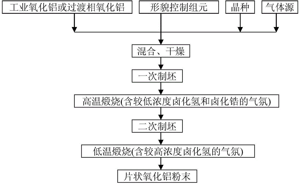 Method for preparing flaky alumina powder