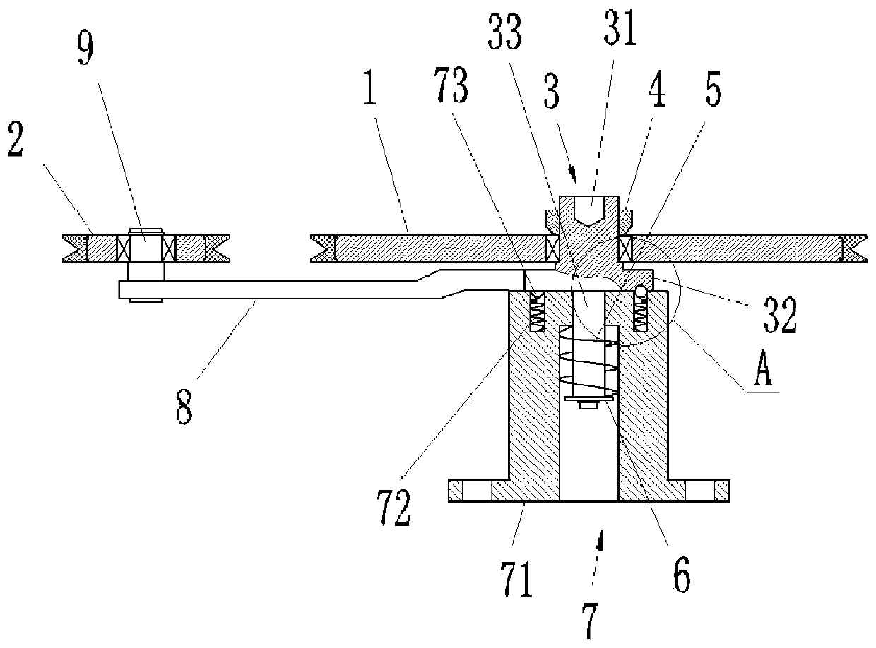 A guide wheel replacement device