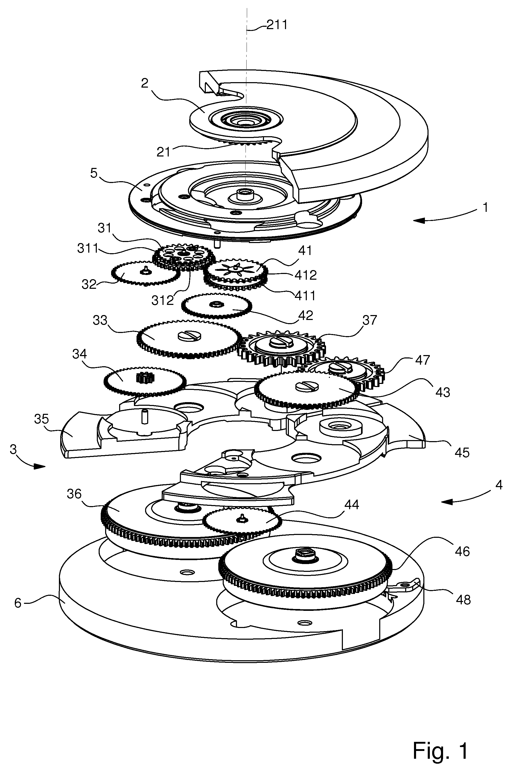 Timepiece movement fitted with a vibrating alarm