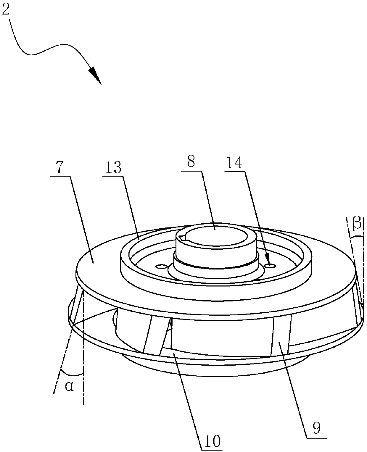 Multi-stage pump middle section double-impeller slope flow channel