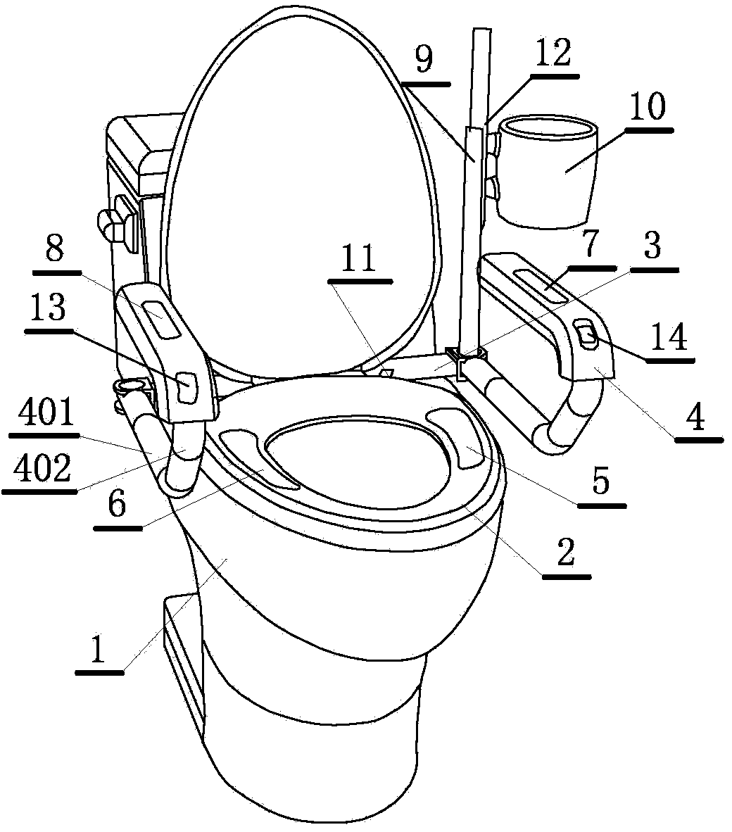 Pedestal pan type quick physical examination device